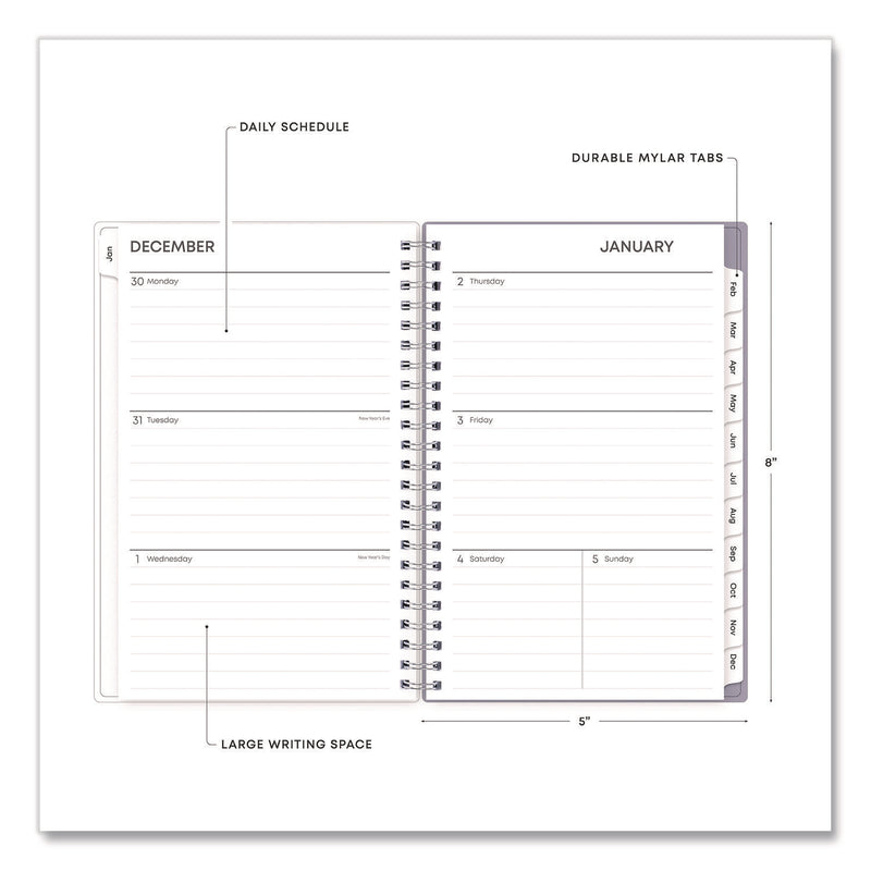 Rue Du Flore Weekly/Monthly Planner, Floral Artwork, 8 x 5, Jade/Lavender Cover, 12-Month (Jan to Dec): 2025 (BLS10160325) Each