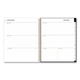 Baccara Dark Create-Your-Own Cover Weekly/Monthly Planner, Floral, 11 x 8.5, Gray/White/Gold Cover, 12-Month (Jan-Dec): 2025 (BLS11021125) Each