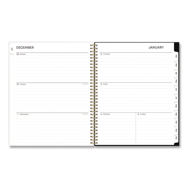 Baccara Dark Create-Your-Own Cover Weekly/Monthly Planner, Floral, 11 x 8.5, Gray/White/Gold Cover, 12-Month (Jan-Dec): 2025 (BLS11021125) Each