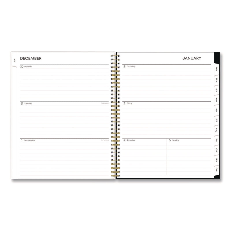 Baccara Dark Create-Your-Own Cover Weekly/Monthly Planner, Floral, 11 x 8.5, Gray/White/Gold Cover, 12-Month (Jan-Dec): 2025 (BLS11021125) Each