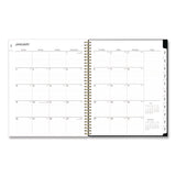 Baccara Dark Create-Your-Own Cover Weekly/Monthly Planner, Floral, 11 x 8.5, Gray/White/Gold Cover, 12-Month (Jan-Dec): 2025 (BLS11021125) Each