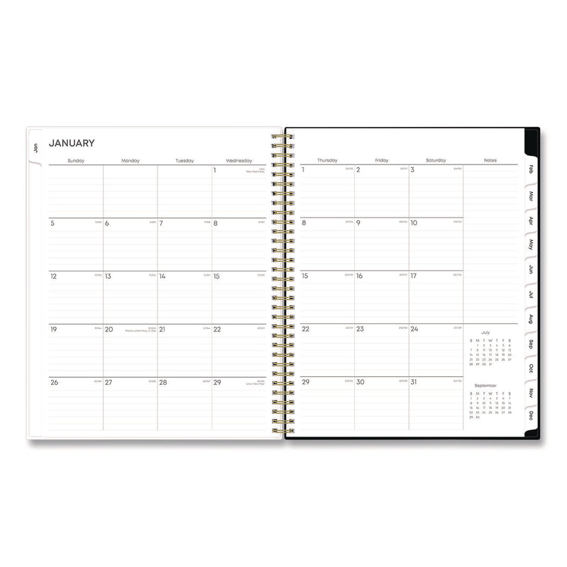 Baccara Dark Create-Your-Own Cover Weekly/Monthly Planner, Floral, 11 x 8.5, Gray/White/Gold Cover, 12-Month (Jan-Dec): 2025 (BLS11021125) Each