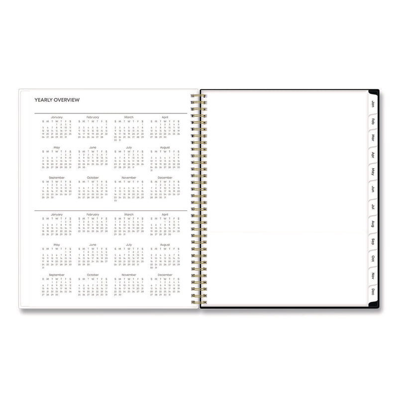 Baccara Dark Create-Your-Own Cover Weekly/Monthly Planner, Floral, 11 x 8.5, Gray/White/Gold Cover, 12-Month (Jan-Dec): 2025 (BLS11021125) Each