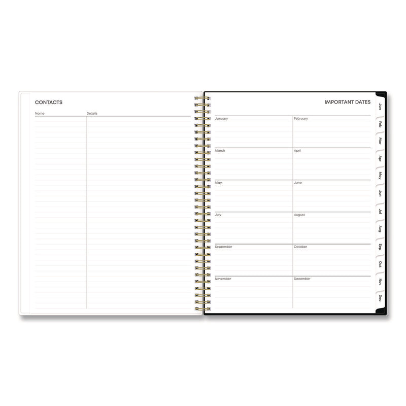 Baccara Dark Create-Your-Own Cover Weekly/Monthly Planner, Floral, 11 x 8.5, Gray/White/Gold Cover, 12-Month (Jan-Dec): 2025 (BLS11021125) Each