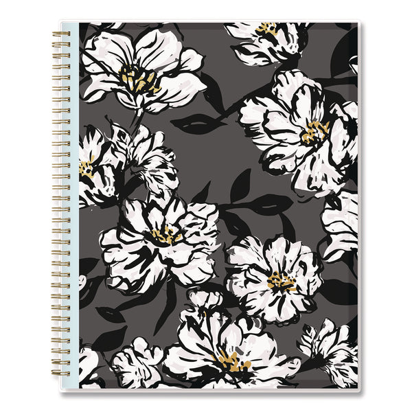 Baccara Dark Create-Your-Own Cover Weekly/Monthly Planner, Floral, 11 x 8.5, Gray/White/Gold Cover, 12-Month (Jan-Dec): 2025 (BLS11021125) Each