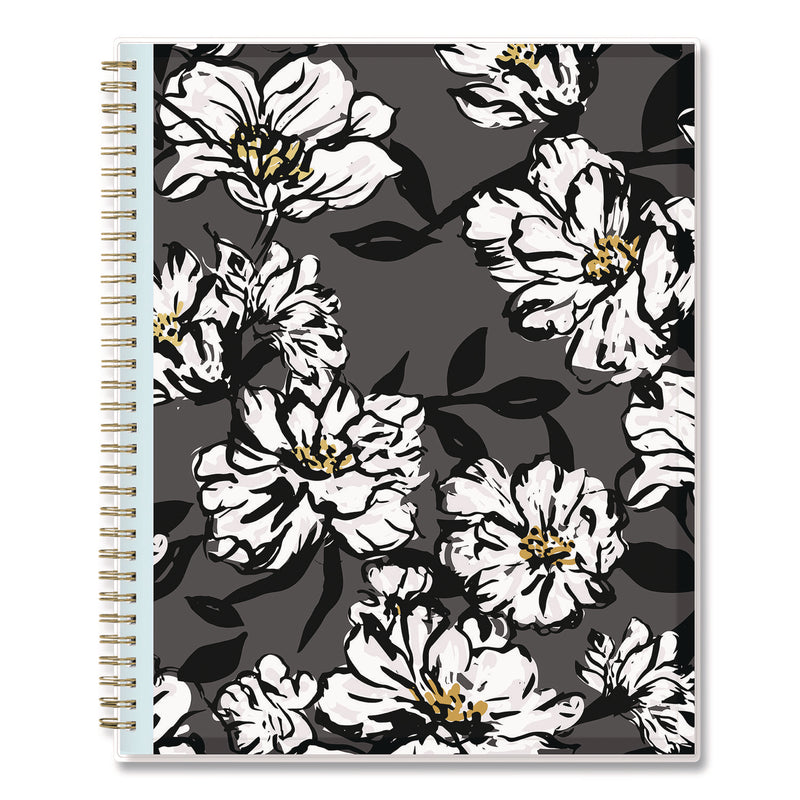 Baccara Dark Create-Your-Own Cover Weekly/Monthly Planner, Floral, 11 x 8.5, Gray/White/Gold Cover, 12-Month (Jan-Dec): 2025 (BLS11021125) Each
