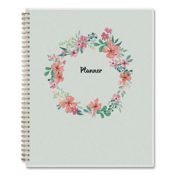 Laurel Weekly/Monthly Planner, Springtime Floral Artwork, 11 x 8.5, Mint Green/Multicolor Cover, 12-Month (Jan to Dec): 2025 (BLS13584225) Each