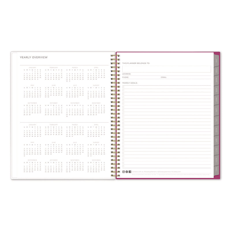 Kelly Ventura Magenta Bloom Weekly/Monthly Planner, Floral Artwork, 11 x 8.5, Multicolor Cover, 12-Month (Jan to Dec): 2025 (BLS14094525) Each