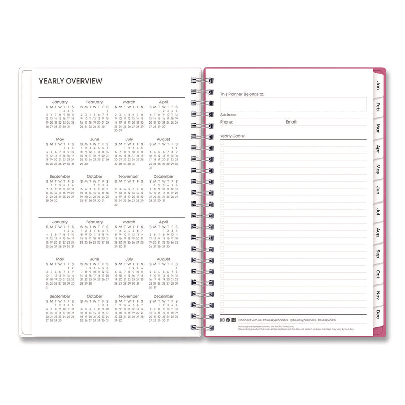 Blue Sky® BCA Orchid Weekly/Monthly Planner, Orchids Artwork, 8 x 5, White/Pink Cover, 12-Month (Jan to Dec): 2025 (BLS14208425) Each
