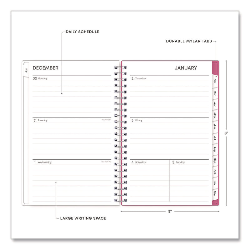 Blue Sky® BCA Orchid Weekly/Monthly Planner, Orchids Artwork, 8 x 5, White/Pink Cover, 12-Month (Jan to Dec): 2025 (BLS14208425) Each