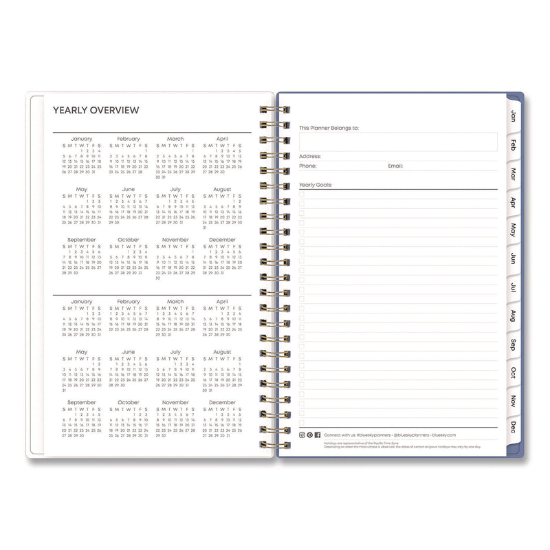 Cocorrina Weekly/Monthly Planner, Pastel Paisley Artwork, 8 x 5, Blue/Pink/White Cover, 12-Month (Jan to Dec): 2025 (BLS14369425) Each