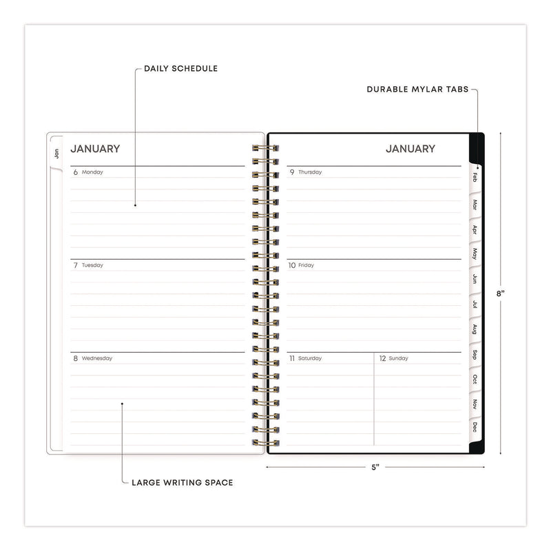 Blue Sky® Nevaeh Weekly/Monthly Planner, Wildflowers Artwork, 8 x 5, Multicolor/Black Cover, 12-Month (Jan to Dec): 2025 (BLS14394625) Each