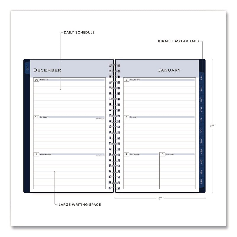 Passages Weekly/Monthly Planner, 8 x 5, Navy Blue Cover, 12-Month (Jan to Dec): 2025 (BLS14865725) Each