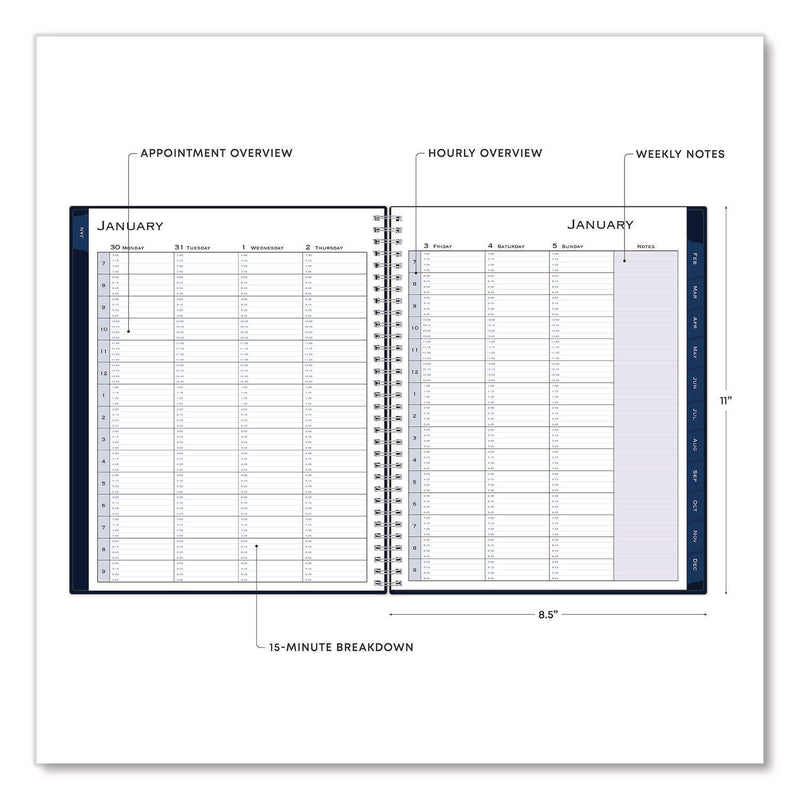 Blue Sky® Passages Weekly Appointment Book and Monthly Planner, 11 x 8.5, Navy Blue Cover, 12-Month (Jan to Dec): 2025 (BLS14865825) Each