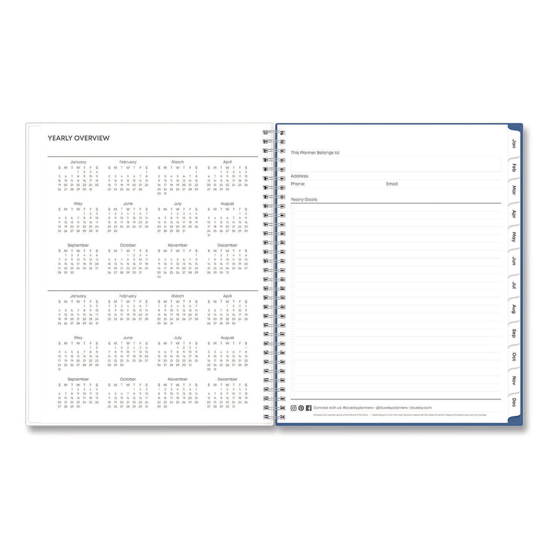 Savoy Cool Weekly/Monthly Planner, Abstract Artwork, 11 x 8.5, Blue/Silver Cover, 12-Month (Jan to Dec): 2025 (BLS14876225) Each