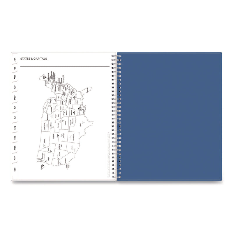 Savoy Cool Weekly/Monthly Planner, Abstract Artwork, 11 x 8.5, Blue/Silver Cover, 12-Month (Jan to Dec): 2025 (BLS14876225) Each
