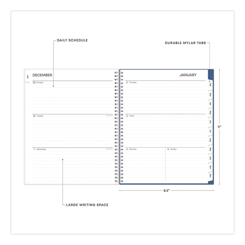 Savoy Cool Weekly/Monthly Planner, Abstract Artwork, 11 x 8.5, Blue/Silver Cover, 12-Month (Jan to Dec): 2025 (BLS14876225) Each