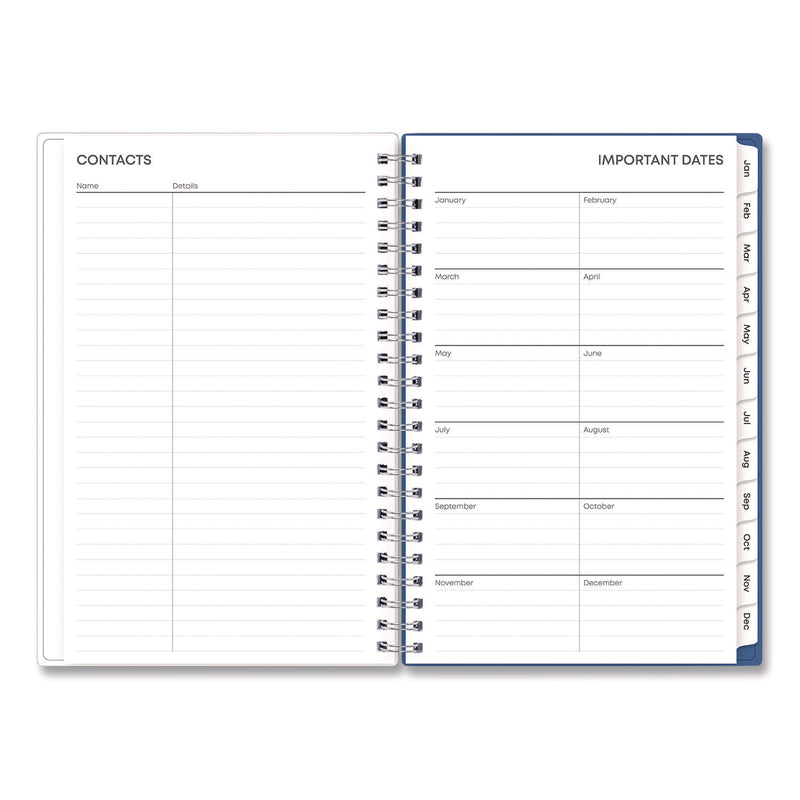 Savoy Cool Weekly/Monthly Planner, Abstract Artwork, 8 x 5, Blue/Silver Cover, 12-Month (Jan to Dec): 2025 (BLS14876325) Each