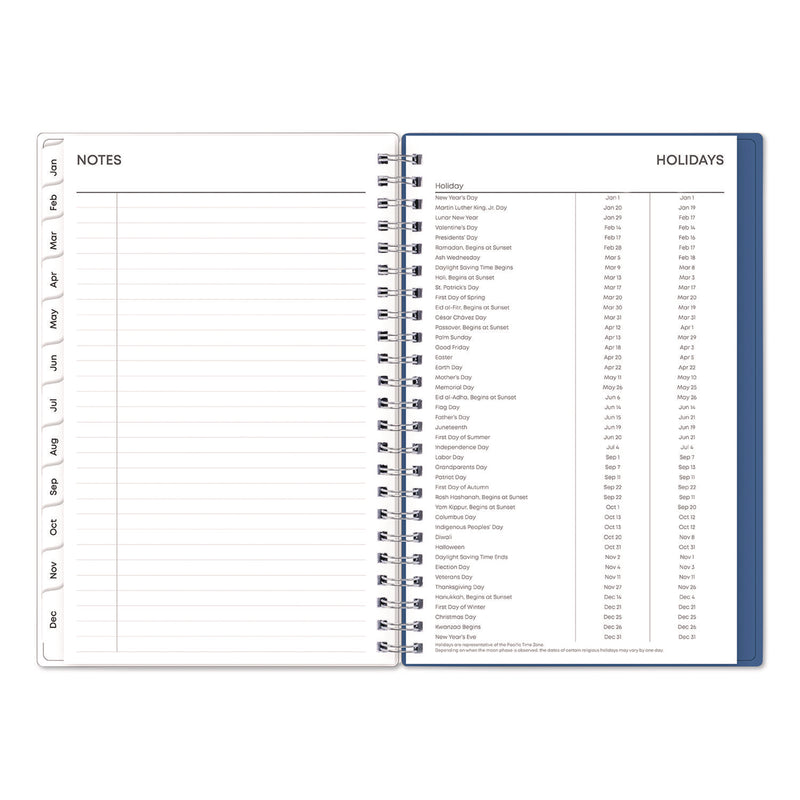 Savoy Cool Weekly/Monthly Planner, Abstract Artwork, 8 x 5, Blue/Silver Cover, 12-Month (Jan to Dec): 2025 (BLS14876325) Each