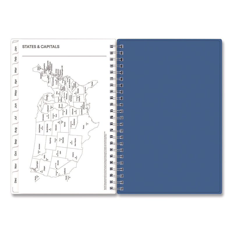 Savoy Cool Weekly/Monthly Planner, Abstract Artwork, 8 x 5, Blue/Silver Cover, 12-Month (Jan to Dec): 2025 (BLS14876325) Each