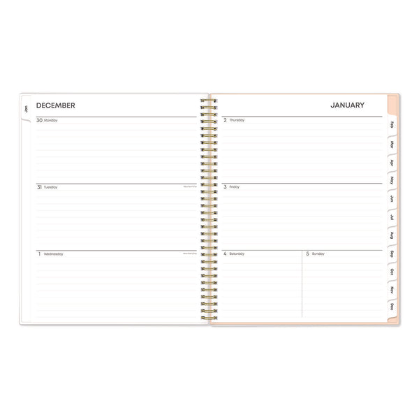 Natalya Weekly/Monthly Planner, Abstract Artwork, 11 x 8.5, Peach-Pink/White Cover, 12-Month (Jan to Dec): 2025 (BLS14876425) Each