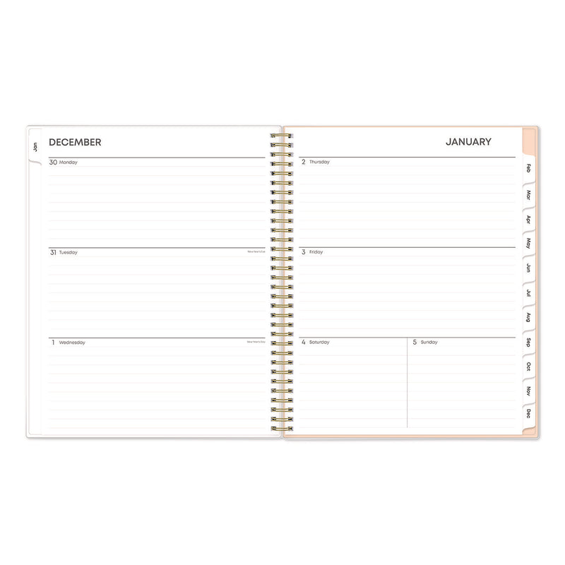 Natalya Weekly/Monthly Planner, Abstract Artwork, 11 x 8.5, Peach-Pink/White Cover, 12-Month (Jan to Dec): 2025 (BLS14876425) Each