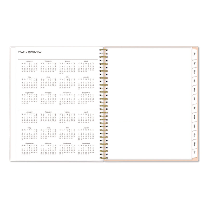Natalya Weekly/Monthly Planner, Abstract Artwork, 11 x 8.5, Peach-Pink/White Cover, 12-Month (Jan to Dec): 2025 (BLS14876425) Each