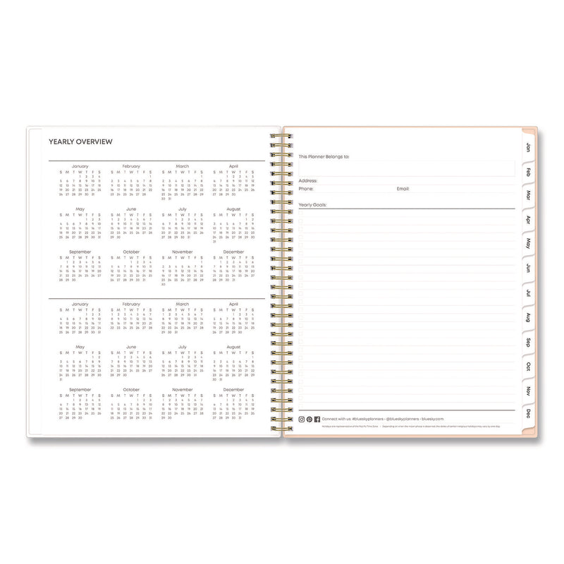 Natalya Weekly/Monthly Planner, Abstract Artwork, 11 x 8.5, Peach-Pink/White Cover, 12-Month (Jan to Dec): 2025 (BLS14876425) Each