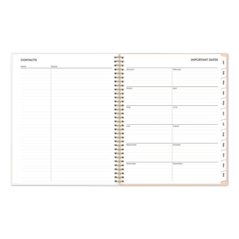Natalya Weekly/Monthly Planner, Abstract Artwork, 11 x 8.5, Peach-Pink/White Cover, 12-Month (Jan to Dec): 2025 (BLS14876425) Each
