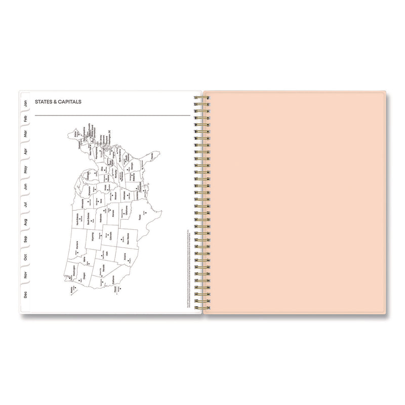 Natalya Weekly/Monthly Planner, Abstract Artwork, 11 x 8.5, Peach-Pink/White Cover, 12-Month (Jan to Dec): 2025 (BLS14876425) Each