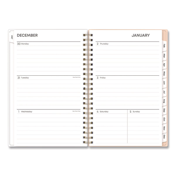 Natalya Weekly/Monthly Planner, Abstract Artwork, 8 x 5, Peach-Pink/White Cover, 12-Month (Jan to Dec): 2025 (BLS14876925) Each