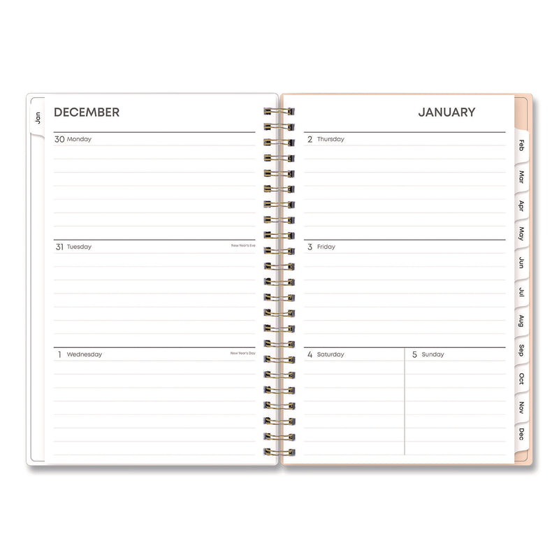 Natalya Weekly/Monthly Planner, Abstract Artwork, 8 x 5, Peach-Pink/White Cover, 12-Month (Jan to Dec): 2025 (BLS14876925) Each