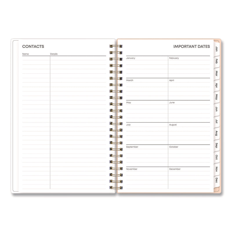 Natalya Weekly/Monthly Planner, Abstract Artwork, 8 x 5, Peach-Pink/White Cover, 12-Month (Jan to Dec): 2025 (BLS14876925) Each