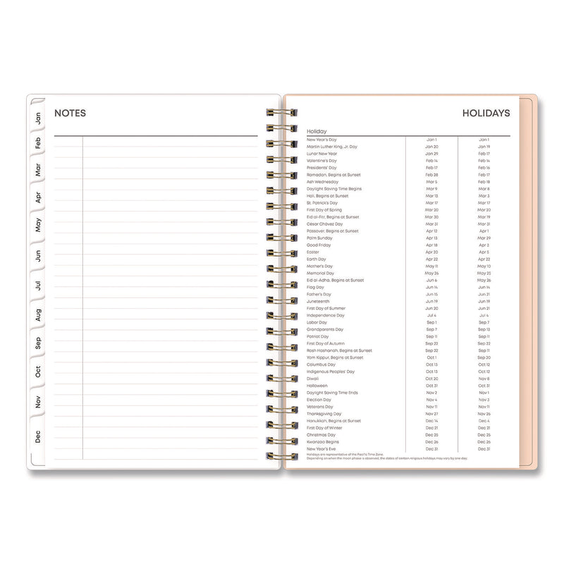 Natalya Weekly/Monthly Planner, Abstract Artwork, 8 x 5, Peach-Pink/White Cover, 12-Month (Jan to Dec): 2025 (BLS14876925) Each