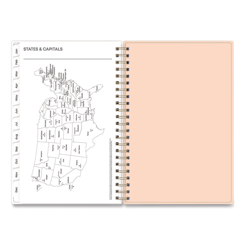 Natalya Weekly/Monthly Planner, Abstract Artwork, 8 x 5, Peach-Pink/White Cover, 12-Month (Jan to Dec): 2025 (BLS14876925) Each