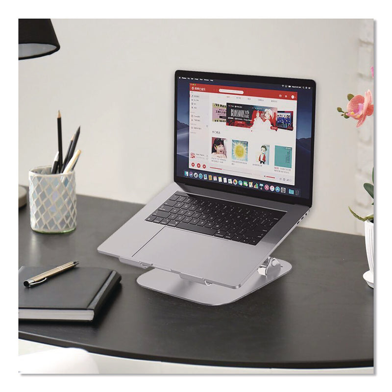 OTM Essentials™ Adjustable Laptop Riser Stand, 10.62" x 9" x 1.5" to 5", Silver (CELOBA2A) Each