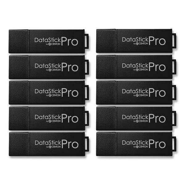 Centon DataStick Pro USB 3.2 Type A Flash Drive, 32 GB, Black, 10/Pack (CELS1U3P632G10B) Each
