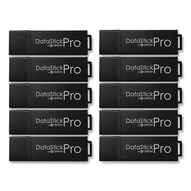 Centon DataStick Pro USB 3.2 Type A Flash Drive, 32 GB, Black, 10/Pack (CELS1U3P632G10B) Each