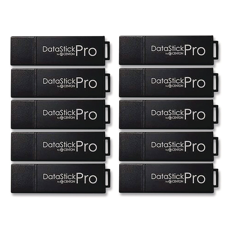 Centon DataStick Pro USB 3.2 Type A Flash Drive, 64 GB, Black, 10/Pack (CELS1U3P664G10B) Each