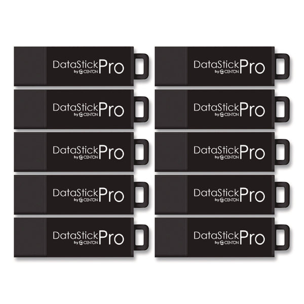 Centon DataStick Pro USB 3.2 Type A Flash Drive, 128 GB, Black, 10/Pack (CELS1U3P6128G10) Each