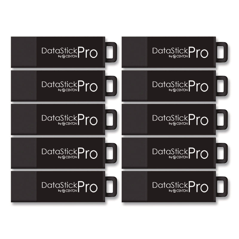 Centon DataStick Pro USB 3.2 Type A Flash Drive, 128 GB, Black, 10/Pack (CELS1U3P6128G10) Each