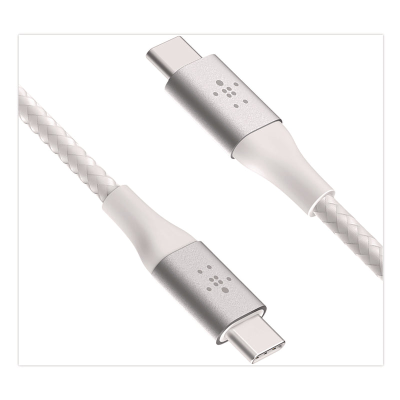 Belkin® BOOST CHARGE Braided USB-C to USB-C Cable, 6.6 ft, White (BLKCAB004BT2MWH) Each