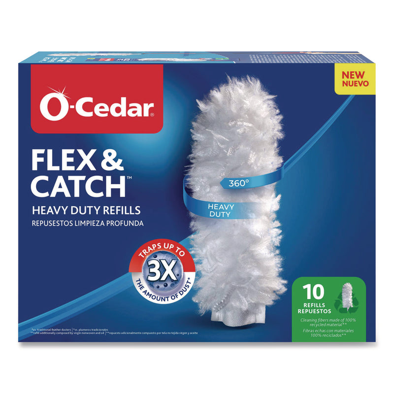 Flex and Catch Duster Heavy-Duty Refills, Polyester, White, 10/Pack (FHD172170PK) Pack of 10