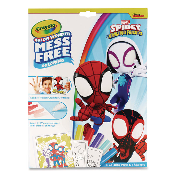 Crayola® Spidey and His Amazing Friends Color Wonder Kit, (18) Action-Packed Coloring Pages; (5) Spider-Man Collection Markers (CYO752784) Each