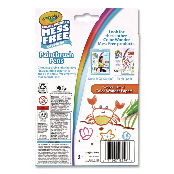 Crayola® Color Wonder Paintbrush Pens, Assorted Colors, 8/Pack (CYO752858) Pack of 8