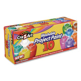 Cra-Z-Art® Washable Project Paints, 10 Assorted Colors, 2 oz Bottles, 10/Pack (CZA106014) Each