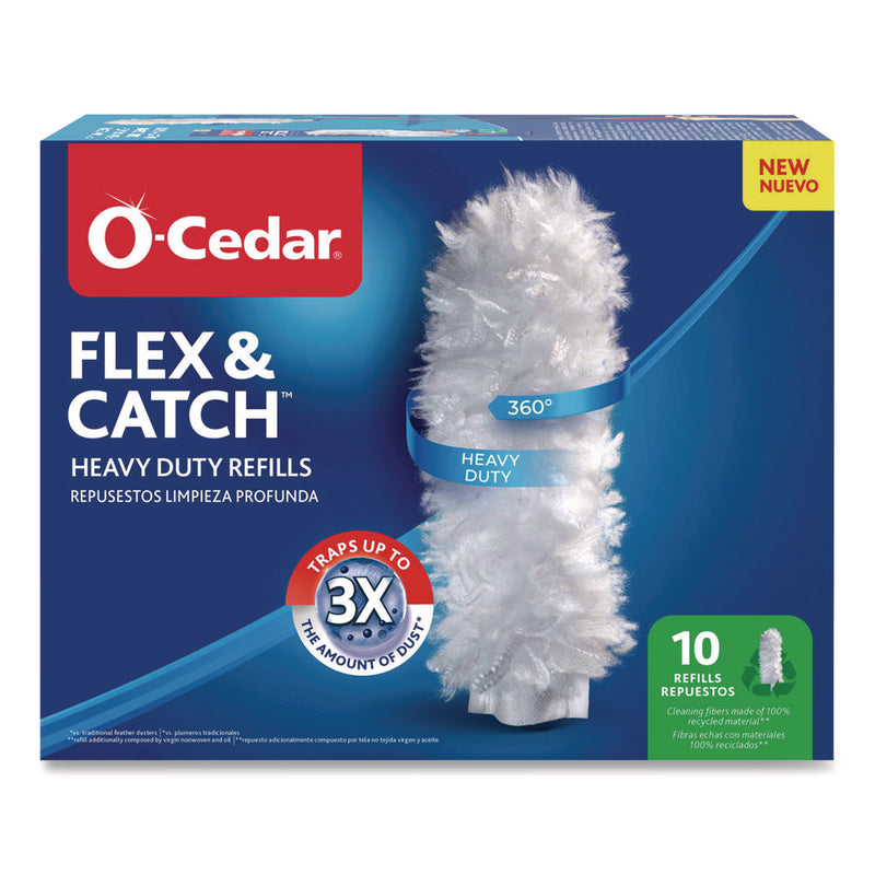 Flex and Catch Duster Heavy-Duty Refills, Polyester, White, 10/Pack, 4 Packs/Carton (FHD172170CT) Case of 4