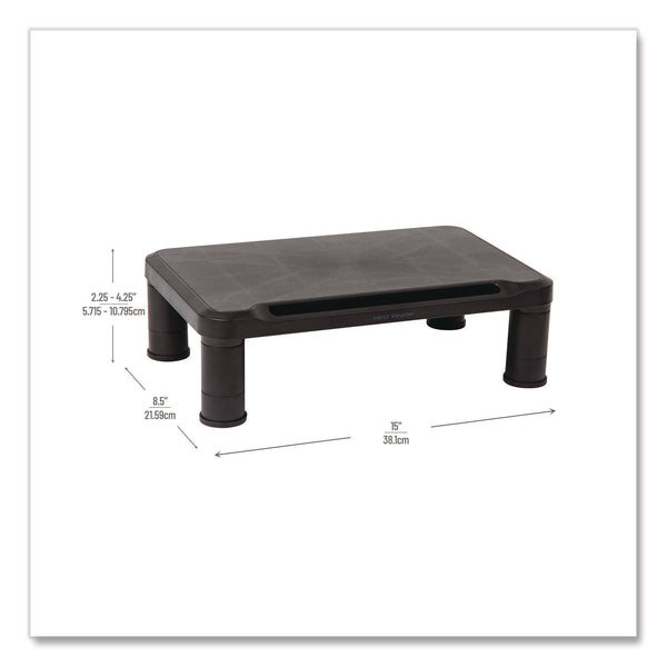 Mind Reader Adjustable Rectangular Monitor Stand, 14.5" x 10.5" x 2.5" to 5.25", Black, Supports 50 lb, 2/Pack (EMS2SMPLMONBLK) Each