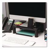 Mind Reader Adjustable Rectangular Monitor Stand, 14.5" x 10.5" x 2.5" to 5.25", Black, Supports 50 lb, 2/Pack (EMS2SMPLMONBLK) Each