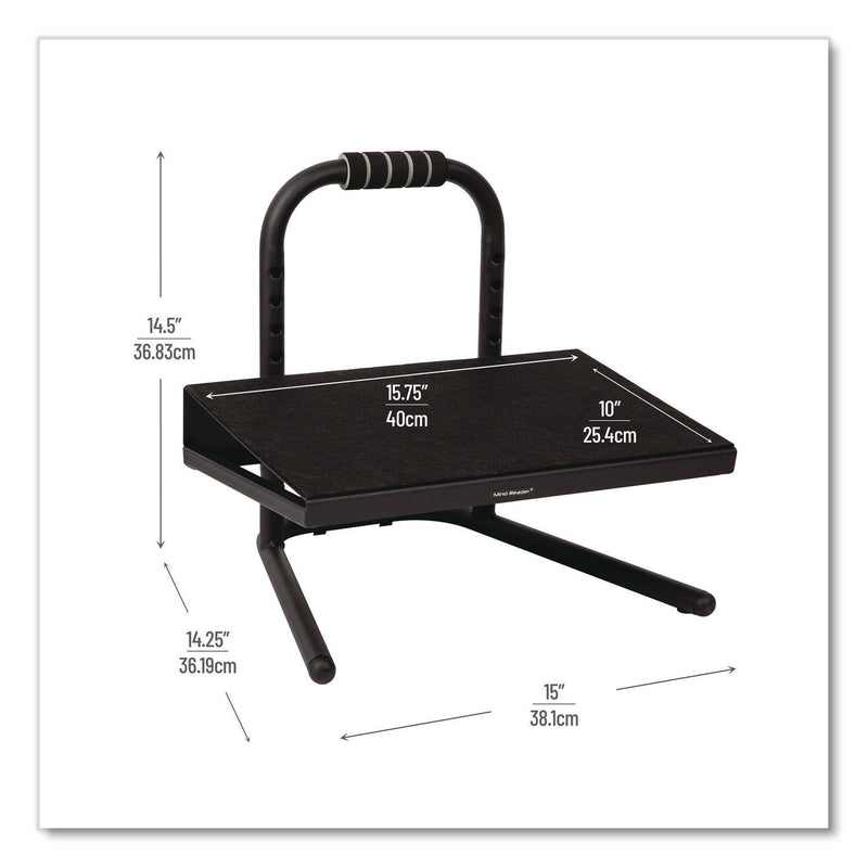 Mind Reader Adjustable Height Tilt Foot Rest, 14.25 x 15 d x 14.5 h, Black (EMSFTHEIGHTBLK) Each